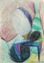 GIUSEPPE URBANI DE GHELTOF (Mestre, 1899 - Venezia, 1982), Composizione astratta, databile attorno alla metà del XX secolo, pastelli colorati su carta, mm 390 x 260 (collezione privata – opera non in vendita).